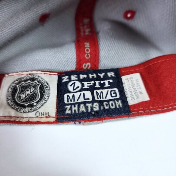 Calgary Flames Cap Hat Cap Med / Large Zephyr NHL Stretch Fit Hockey Grey & Red - Picture 10 of 11